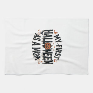 My First Halloween as a Mum Vintage Halloween Desi Tea Towel
