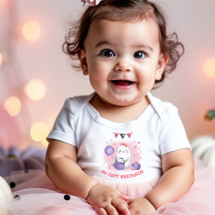 My first Halloween baby girl little boo bodysuit 