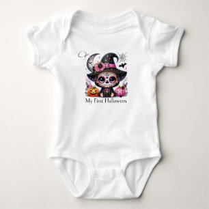 My First Halloween Baby Sugar Skull Bodysuit