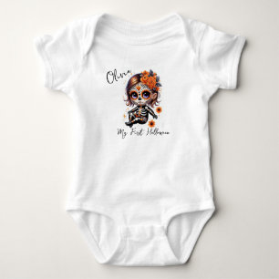 My First Halloween Baby Sugar Skull Bodysuit