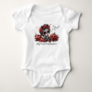 My First Halloween Cute Baby Sugar Skull Bodysuit