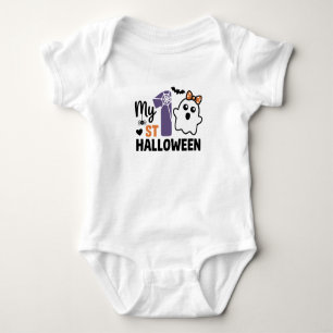 My First Halloween Cute Girl Ghost Baby Bodysuit