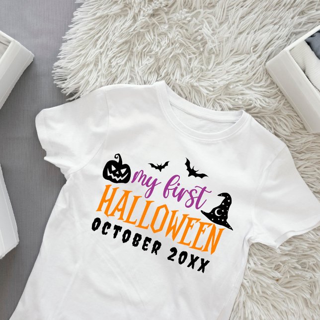 My First Halloween Cute Infant Personalised Baby T-Shirt (Creator Uploaded)