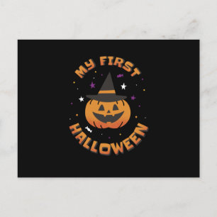 My First Halloween Cute Pumpkin Postcard