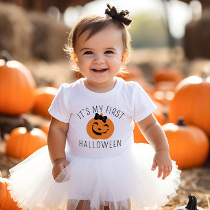 My First Halloween Happy Pumpkin Girly Baby T-Shirt