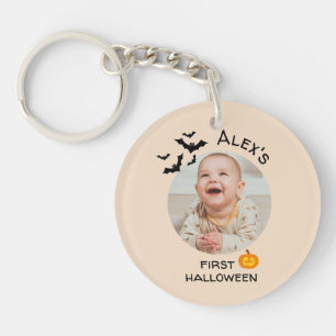 My First Halloween Keychain Custom Photo