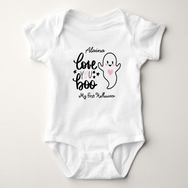 My First Halloween Love You Boo Baby Bodysuit (Front)