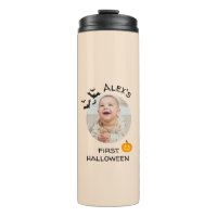 My First Halloween Mug Custom Photo Pumpkin & Bats