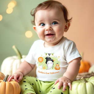 My first Halloween Name Cute Ghost Baby T-Shirt