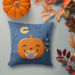 My First Halloween Pacifier Pumpkin Cushion