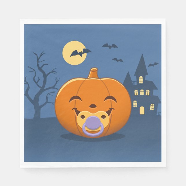 My First Halloween Pacifier Pumpkin Napkin (Front)