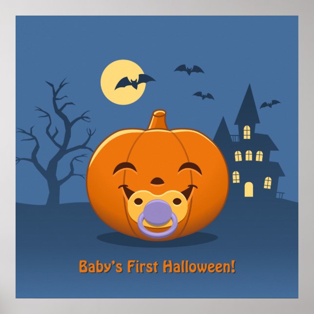 My First Halloween Pacifier Pumpkin Poster (Front)
