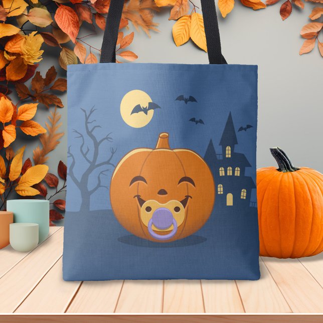 My First Halloween Pacifier Pumpkin Tote Bag (Creator Uploaded)