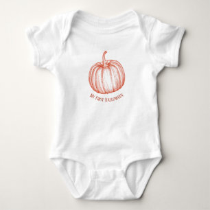 My First Halloween Pumpkin Illustration Baby Bodysuit
