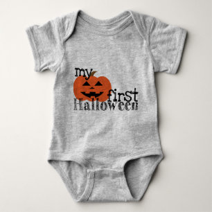 My First Halloween Pumpkin Romper Baby Bodysuit