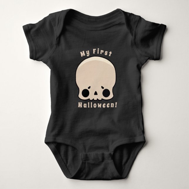 My First Halloween Skull Baby Bodysuit (Front)