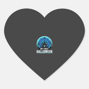 My First Halloween Spooky Haunted House Design_1 Heart Sticker