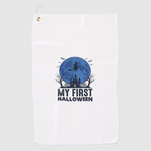 My First Halloween Vintage Engraving Kids Design_1 Golf Towel