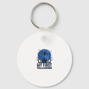 My First Halloween Vintage Engraving Kids Design_1 Key Ring