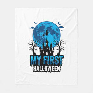 My First Halloween Vintage Haunted Castle Baby Shi Fleece Blanket