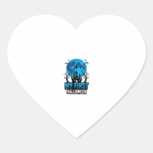My First Halloween Vintage Haunted Castle Baby Shi Heart Sticker
