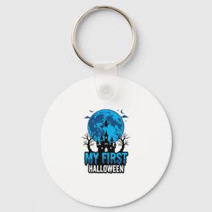 My First Halloween Vintage Haunted Castle Baby Shi Key Ring