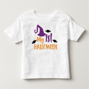 My First Halloween, Witch Hat, Pointy Hat, Bats Toddler T-Shirt