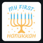 My First Hanukkah Square Sticker<br><div class="desc">My First Hanukkah</div>