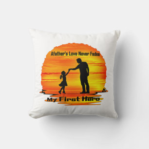 My First Hero Dad Throw Pillow