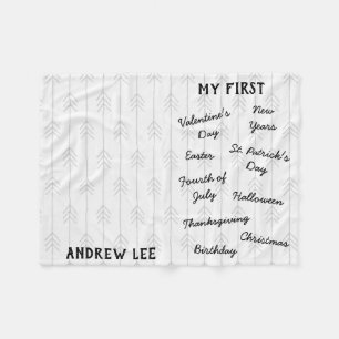 "My First" Holiday Milestone Baby Blanket