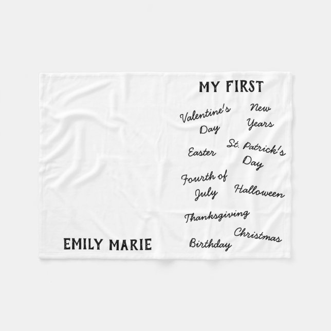 "My First" Holiday Milestone Baby Blanket (Front (Horizontal))