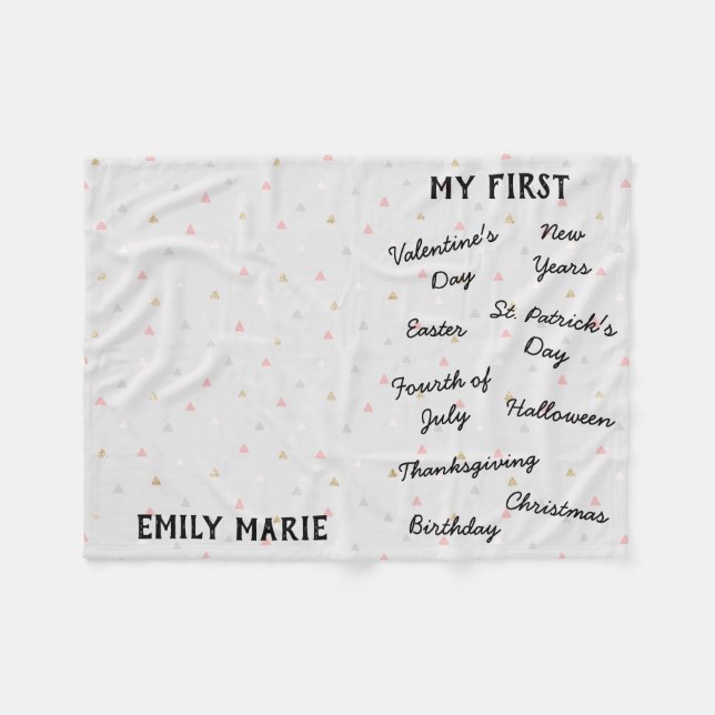 "My First" Holiday Milestone Baby Blanket (Front (Horizontal))