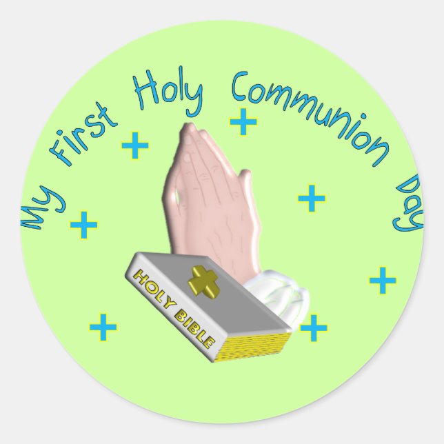 My First Holy Commmunion Day Gifts Classic Round Sticker (Front)