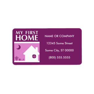 my first home (mod mauve) label