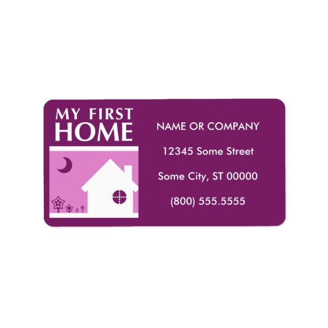 my first home (mod mauve) label (Front)