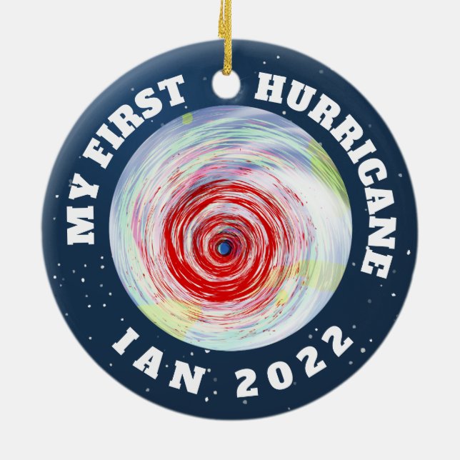 My First Hurricane Ian 2022 Ceramic Ornament (Back)