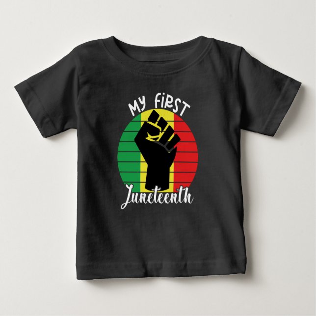 My First Juneteenth , Retro African Black Kids Baby T-Shirt (Front)