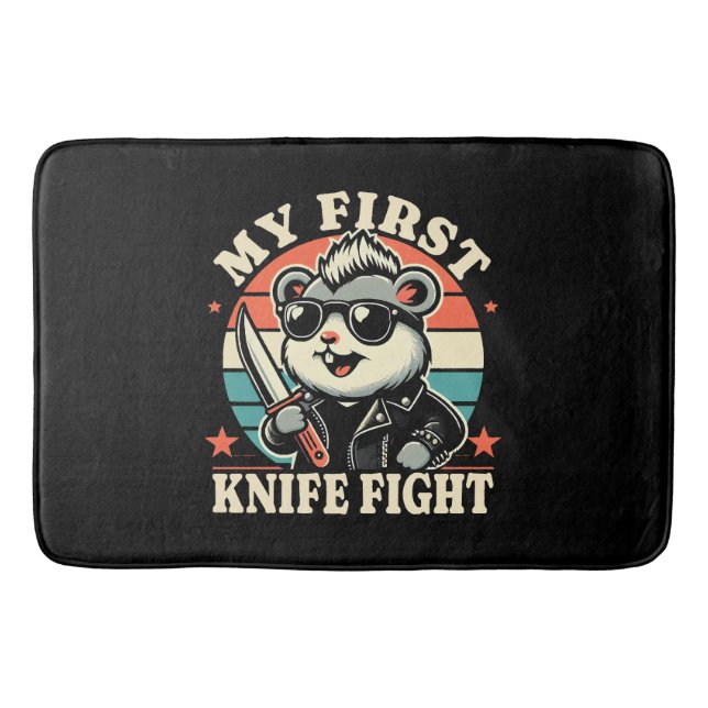 My First Knife Fight - Cool Hamster Bath Mat (Front)