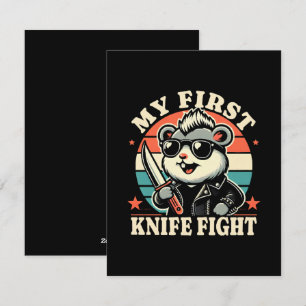 My First Knife Fight - Cool Hamster Holiday Card