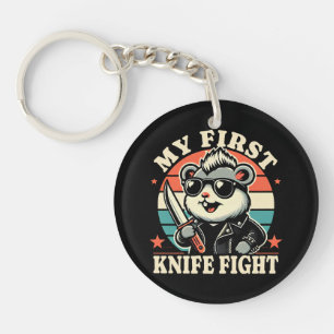 My First Knife Fight - Cool Hamster Key Ring