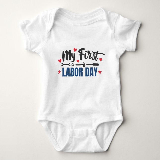 My First Labor Day Baby Bodysuit (Front)