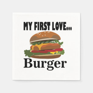 My First Love Burger Party Napkin
