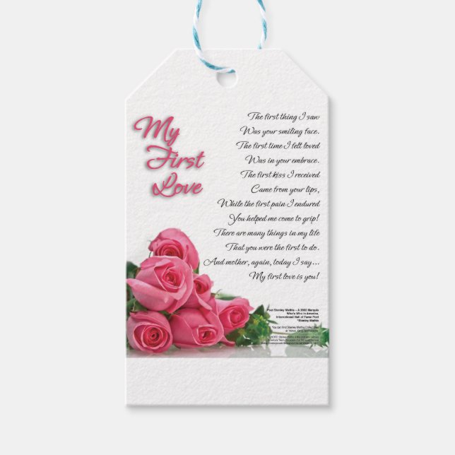 My First Love Poem Gift Tags (Front)
