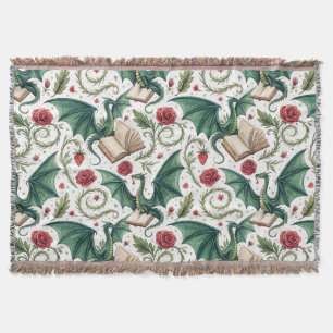 My First Loves - Dragons and Books Throw Blanket