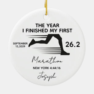 My First Marathon 26.2 Custom Name & Year Ceramic Ornament