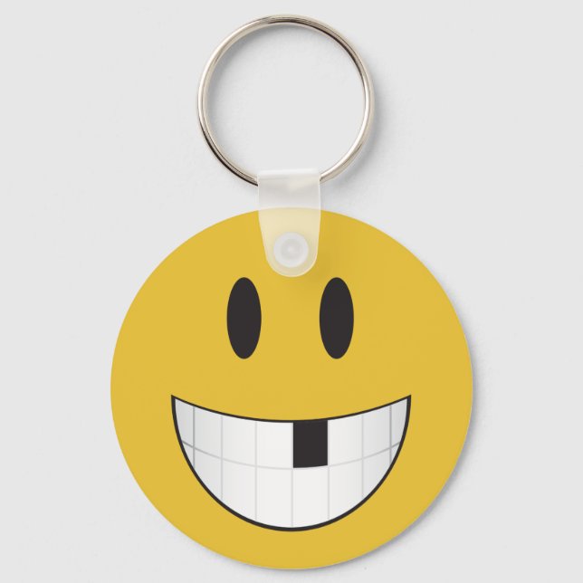 My first missing tooth emoji key ring (Front)