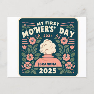 My First Mother’s Day as a Grandma 2025 Keepsake Holiday Postcard