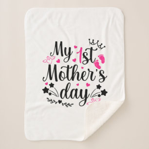 My First Mother's Day As A Mummy 2 Sherpa Blanket
