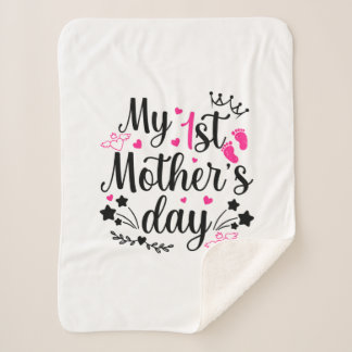 My First Mother's Day As A Mummy 2 Sherpa Blanket