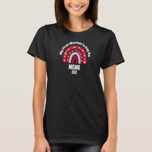My First Mother's Day As Meme 2022 Cute Heart Rain T-Shirt